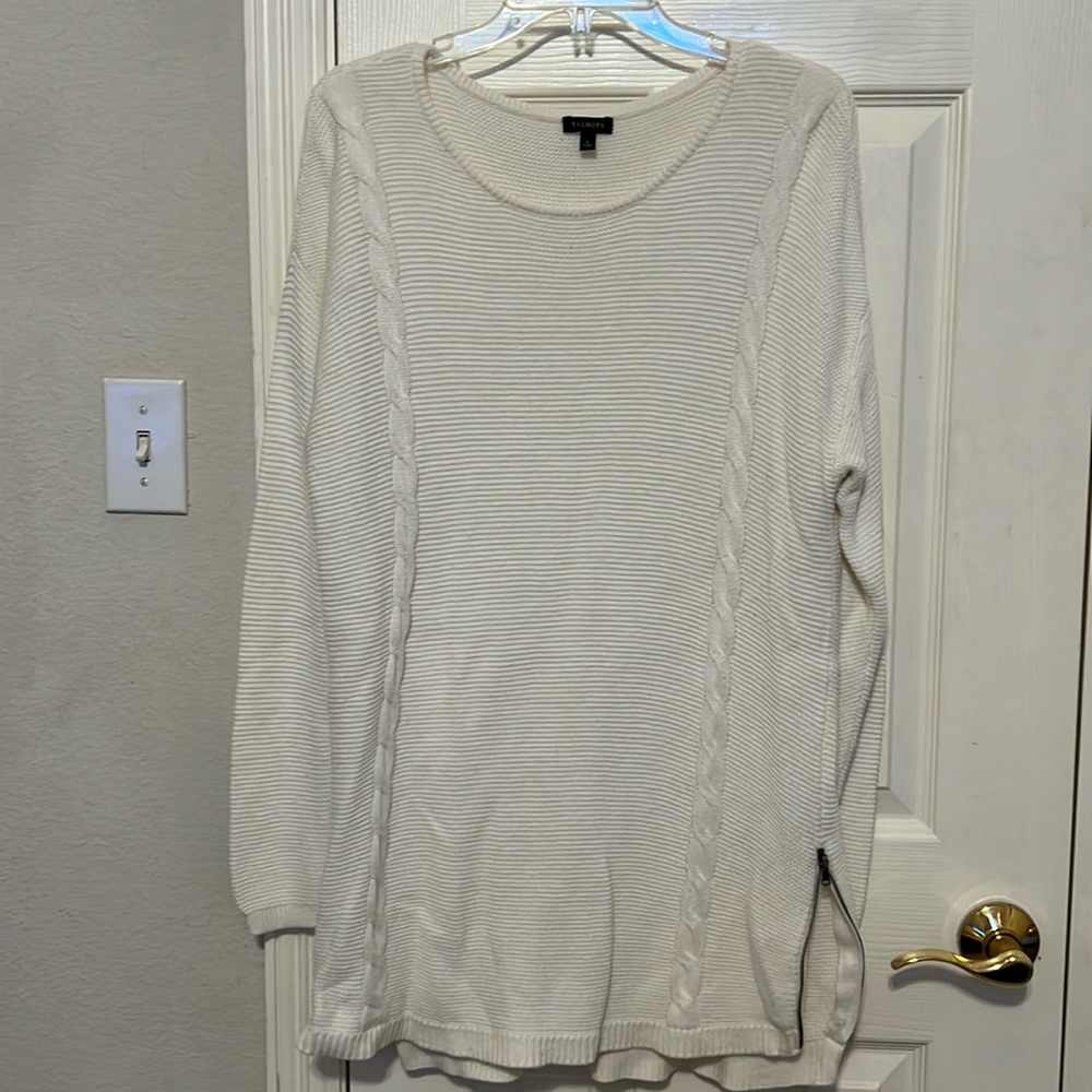 Talbots cream knit tunic